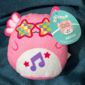 2023 Original Squishmallows Pink Archie the Axolottl by Kelly Toys 3”x3”
